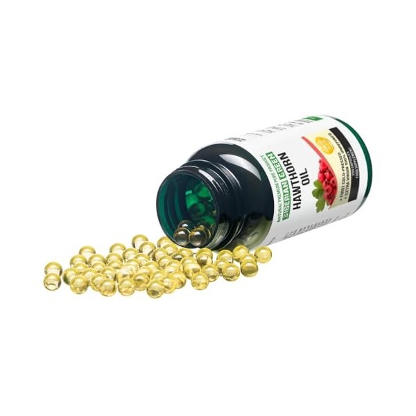Siberian Green Lot de 200 capsules dhuile de graines daubépine sauvages récoltées Sibérie Altaï pressées à froid non raffin