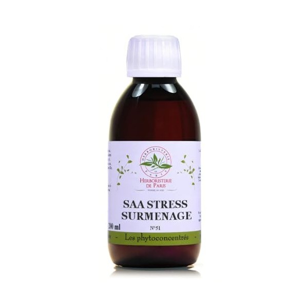 Phyto-Concentré SAA Stress Surmenage 200ml - Herboristerie de Paris - Formule Naturelle avec Aubépine et Mélisse
