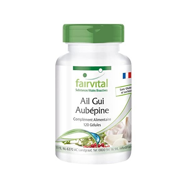 Fairvital | Ail + Gui + Aubépine - VEGAN - Fortement dosé - 120 gélules