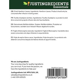 JustIngredients Essential Feuilles dAubépine 250 g - Lot de 3