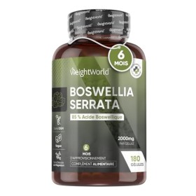 Boswellia Serrata 2000mg - 180 Gélules Vegan - Avec 85% d’Acide Boswellique - Encens Indien, Alternative à l’Harpagophytum - 
