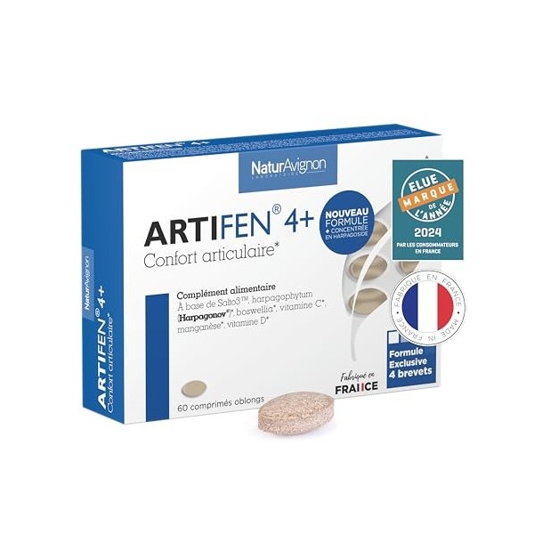 Laboratoire NaturAvignon Artifen4+ | 5 actions sur les articulations, os, cartilage, tendons | Harpagophytum + Manganèse + Bo