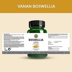 Compléments alimentaires ayurvédiques Vanan Boswellia 60 capsules | Formule ayurvédique pour des os solides et des articula