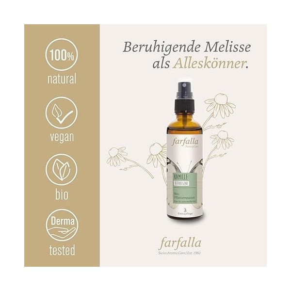 farfalla Camomille Eau végétale bio - apaisante - 100% cosmétique naturelle certifiée, 75 ml