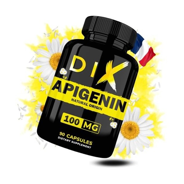 APIGENINE | 100% Naturel | Extrait de Camomille | Meilleur Sommeil | Relaxation | Capsules Végétale | Bien êtres | NAD+