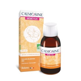 Calmosine - Bébé TUX - Apaise la gorge en cas de toux - Aux Extraits de Plantes Bio - Flacon 100 ml - Fabriqué en France