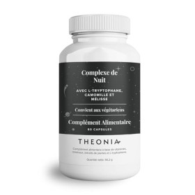 Complexe nuit de Theonia avec 100 mg L-tryptophane, camomille et Mélisse Supplément naturel pour le sommeil et la relaxation 