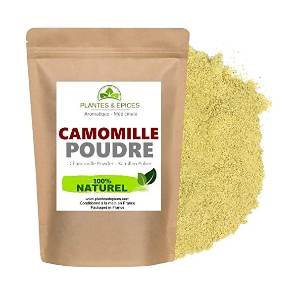 Fleurs de camomille sauvage 100g, Moulu en poudre, pour infusion, tisane 100% naturelle - 20 à à 25 infusions