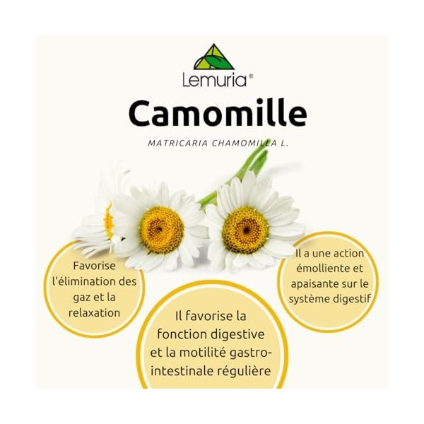 Lemuria - Camomille E.T. Extrait Total - Utile pour la fonction digestive - Complément alimentaire à base de plantes et dériv