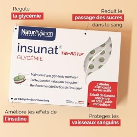 Laboratoire NaturAvignon Insunat Tri-Actif | Comprimé 3 Couches | Banaba, Cannelle, Zinc, Chrome et Vitamine C | Aide à Régu