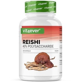 Champignon Reishi - 300 gélules avec 650 mg dextrait - 40% de polysaccharides bioactifs - 5 mois dapprovisionnement - Champ