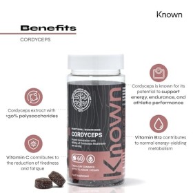 Bonbons savoureux au Cordyceps – 400mg de champignon Cordyceps – Vitamines B12, C – Soutien énergétique – Saveur pomme – 60 g