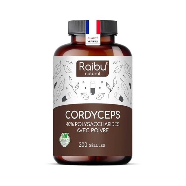 Cordyceps Sinensis CS-4-21000mg de Cordyceps par dose quotidienne Extrait 10:1 - 40% de Polysaccharides Bioactifs - 200 Cap