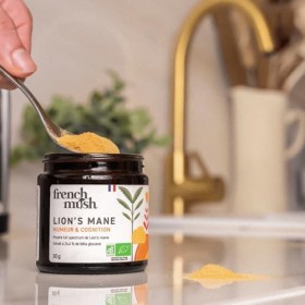Poudre Criniere de Lion Champignon Bio - 30g Vegan - Cerveau, Bien-Être, Stabilité Humeur - Se Mélange à Alimentation ou Bois