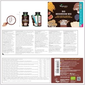 Complexe 7 Champignons BIO | Avec Extraits Biologiques : Lions mane, Maïtaké, Shiitake, Cordyceps, Reishi, Chaga, Agaricus | 