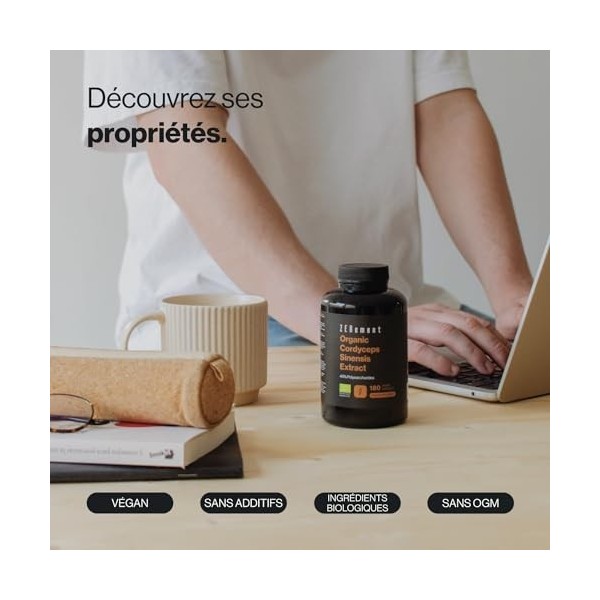 Cordyceps Sinensis BIO CS-4 6.500mg - 6 MOIS - 180 gélules dextrait de champignon vital CS-4 10:1 - 40% de Polysaccharides