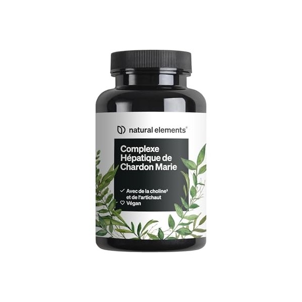 Complexe au chardon-Marie pour le foie – 120 capsules – chardon-Marie, choline, extrait dartichaut, curcuma & zinc – cure du