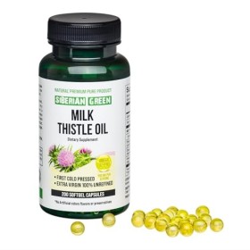 Siberian Green Lot de 200 capsules dhuile de chardon-Marie sauvage, Sibérie, Altaï, pressées à froid, non raffinées