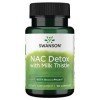 Swanson, NAC Detox with Milk Thistle Chardon-Marie , avec Pousses de Brocoli et Sulforaphane, 60 Capsules, Haute Dosé, Sans 
