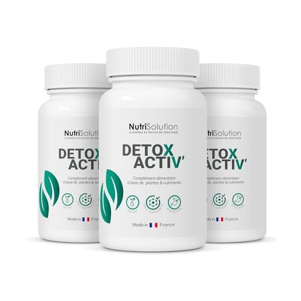 Nutrisolution I Détox Activ’ I 90 Gélules I Complément Alimentaire Détoxifiant I Chardon Marie Détoxification du Foie I Cure ...