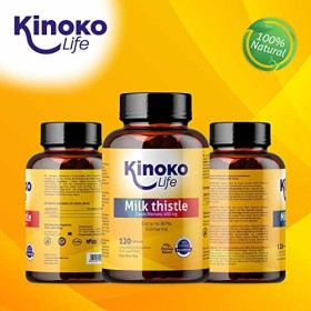 Chardon Marie 120 Gélules - 600 mg par Capsule, 80% Extrait de Silymarine, Vegan, Sans Stéarate de Magnésium, Detox Foie