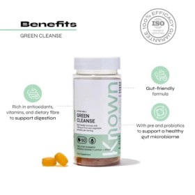 Gummies Délicieux Green Cleanse Known – Chlorella & Bactéries Amies de l’Intestin – Saveur Citron & Orange – 60 Gummies Vegan
