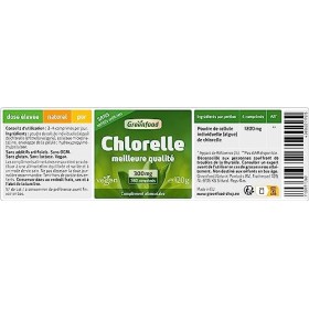 Greenfood Chlorella, 300 mg, meilleure qualité, 360 comprimés - Sans additifs artificiels, vegan.