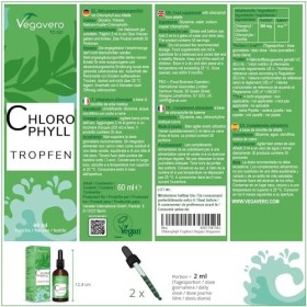 Chlorophylle Liquide en Gouttes | Dosage Elevé : 300 mg | Flacon 60 ml | Detox + Digestion | Source Naturelle : Luzerne | San