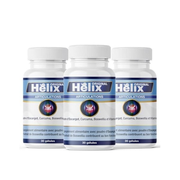 Helix Original - Complément naturel pour les douleurs articulaires | Avec Extrait DEscargot, Curcuma Et Boswellia | Sans lac