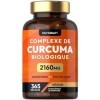 Curcuma Bio Gélules 2160mg | 365 Gélules Vegans avec Gingembre et Poivre Noir | Turmeric Curcumin | par Horbaach