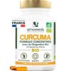 Curcuma BIO Haute Concentration | Avec Gingembre Bio | Curcumine Haute Absorption | Sans Pipérine | Articulations | 120 Gélul