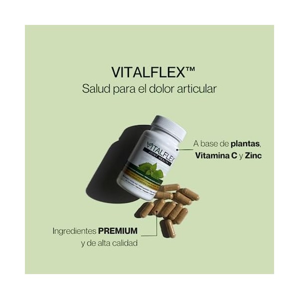 VITALFLEX | Renforce les Os, les Articulations et le Cartilage | Antioxydant Naturel avec Curcuma, Boswellia, Zinc et Vitamin