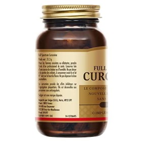 Solgar Full Spectrum Curcumine - Antioxydants - Santé des os - Articulations - Complément Alimentaire - Flacon de 30 capsules