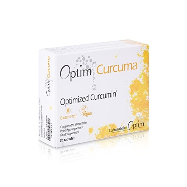 Longvida Curcumine optimisée -Optim Curcuma 30 gélules - Extrait de Curcuma sans poivre noir sans piperine - Vegan - Curcuma 