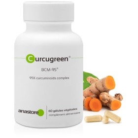 CURCUGREEN - Curcumine Biodisponible * 160 mg / 60 gélules * Curcuma biodisponible titrée à 95% en complexe de curcuminoïdes