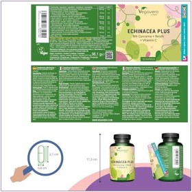 Complexe Échinacée Immunité | Avec Vitamine C, Reishi, Curcuma et Zinc | Sans Additifs & Vegan | 120 Gélules | Vegavero®
