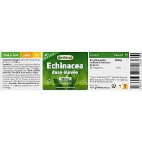 Greenfood Echinacea 500 mg, 180 comprimés - Sans additifs artificiels. Sans OGM. Sans lactose. Sans gluten. Vegan.