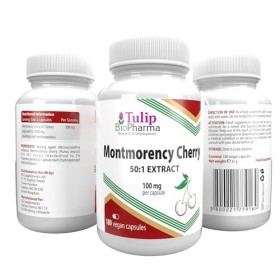 Montmorency Cherry Équivalent à 5 000 mg 100 mg dextrait 50:1 180 gélules végétaliennes, testées en laboratoire par des ti