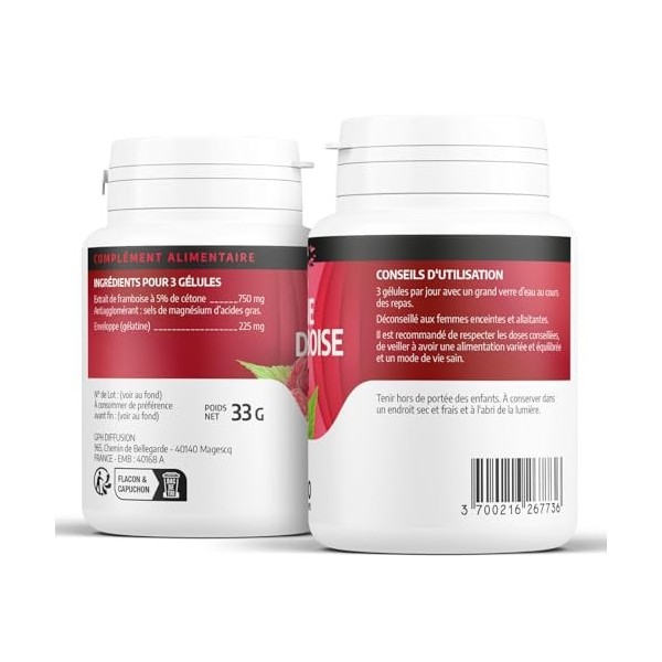 Cétone de Framboise - 250 mg - 100 gélules - Orgaliane