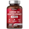 Cerise de Montmorency 3600 mg Extrait Puissant 50:1 | 200 Comprimes Vegan | Concentré Végétalien dExtrait de Cherry | par 