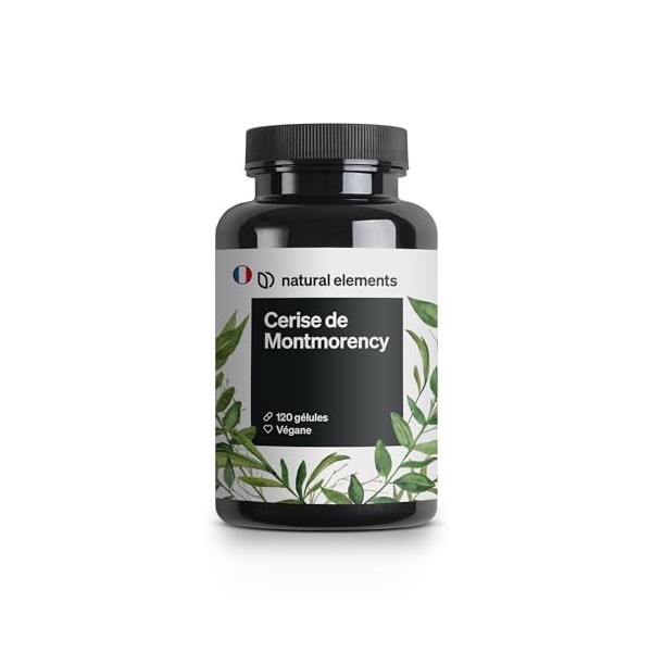 Cerise de Montmorency 50:1 – 120 gélules – 1100mg / dose journalière – extrait de cerise – végane, hautement dosé, sans add