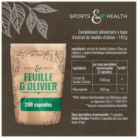 Gélules dextrait de feuilles dolivier - 200 gélules à base de feuilles dolivier bio de 650mg - feuille dolivier - 260mg d