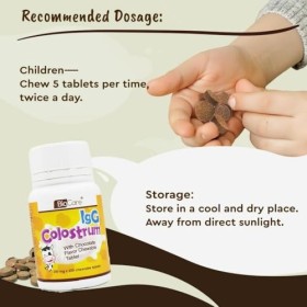 ALIBOOSTER - 200 tablettes à mâcher de colostrum IgG IgM IgA + Inuline + poudre chocolat