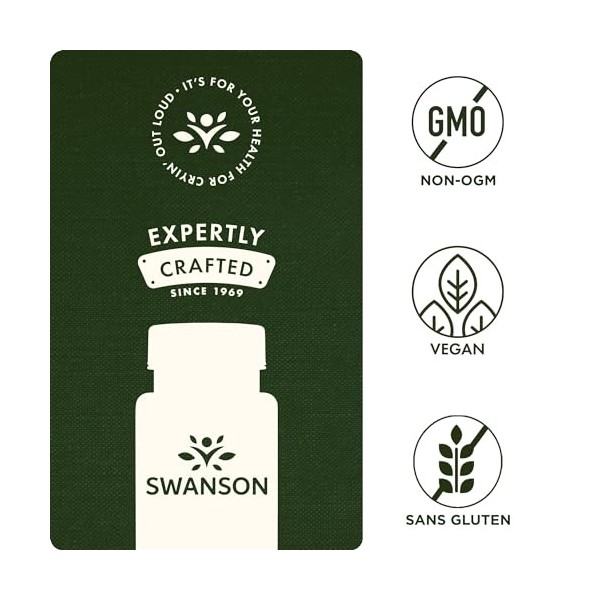 Swanson Ginkgo Biloba Extract, 120mg, 100 capsules végétaliennes, Sans Soja, Végétarien, Sans Gluten, Sans OGM