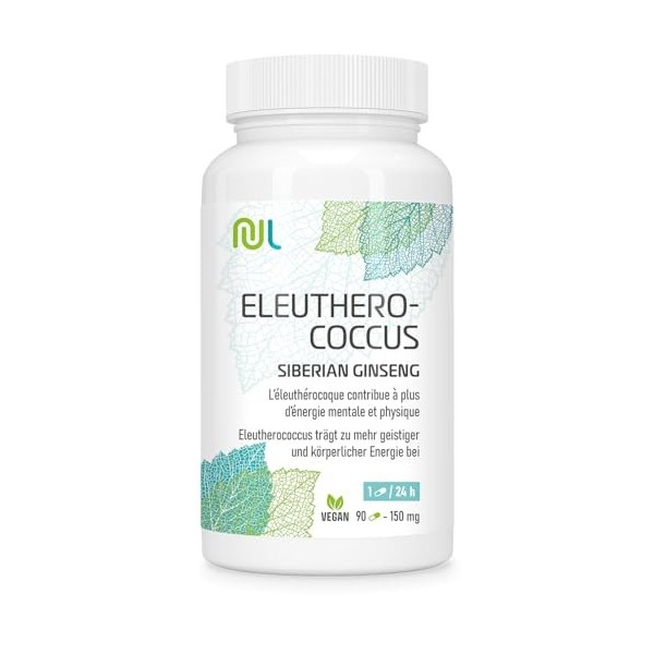 Eleuthérocoque Ginseng de Sibérie - 90 Gélules Végétales - Soutien Vitalité, Bien-Être Général - Adaptogène Naturel Charge Me
