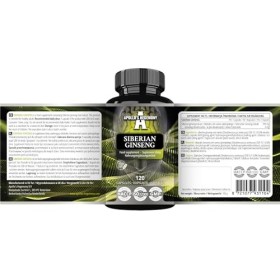 Ginseng Sibérien 500 mg - 120 Capsules Végétales - Extrait de 4 mois standardisé à 0,8% déleuthérosides B + E - Supplément d