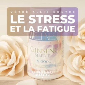 WELLNESS OPTI Ginseng Sibérien - 120 Comprimés - Énergisant naturel pour deux mois dutilisation - Dose journalière 2 000 mg.