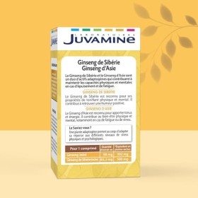 JUVAMINE - Ginseng de Sibérie - Ginseng dAsie - Tonifiant adaptogène - Tonus - Maintien des capacités physiques et mentales 