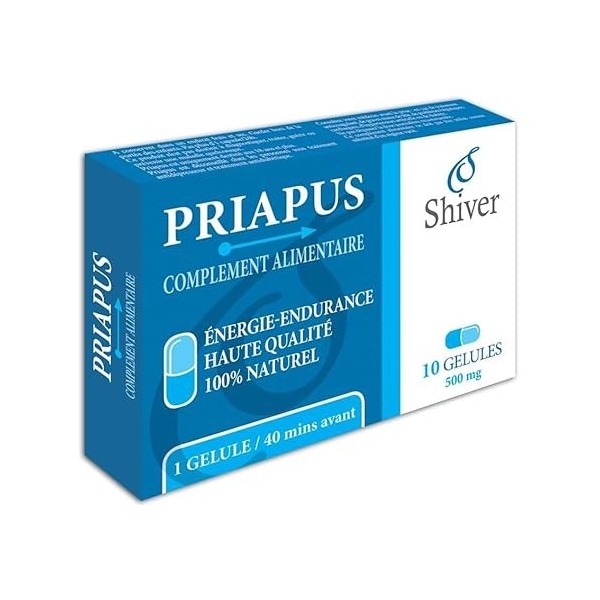 Priapus - Shiver - Puissance Masculine - Énergie | Performance | Endurance - Formule Virilité Homme - Ginseng