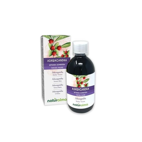 Ashwagandha ou Ginseng indien Withania somnifera racines Teinture Mère sans alcool Naturalma - Extrait liquide gouttes 500 